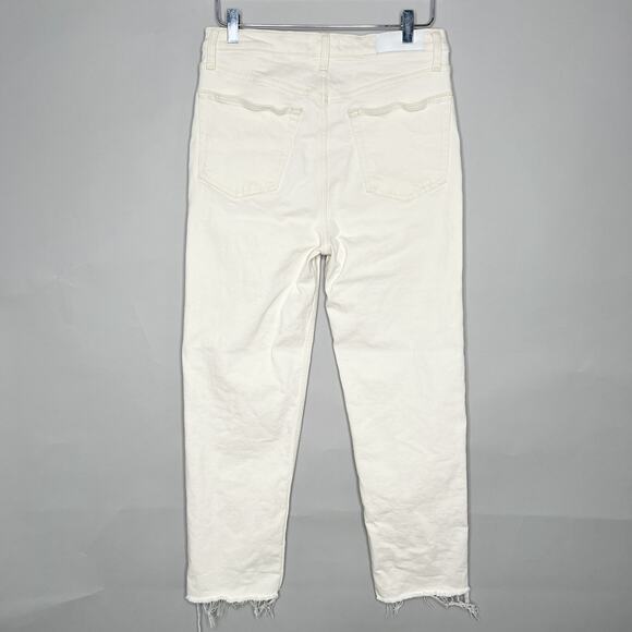RE/DONE 29 Vintage White High Rise 70s Stove Pipe Button Fly Jeans - Picture 3 of 13